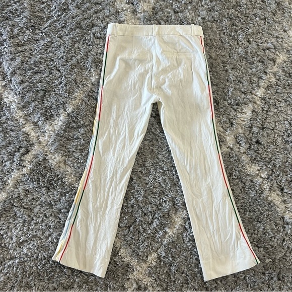 Derek Lam 10 Crosby Cropped Cropped Kick Flare Trousers in White Multicolor sz 4 - Picture 2 of 3
